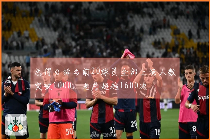 总得分排名前20球员全部上场人数突破1000，老詹超越1600次